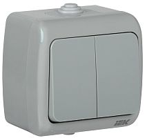 Выключатель накладной IEK Aquatic ВС-20-2-0-А 2-кл. IP54 серый картинка